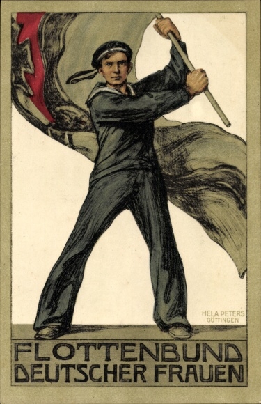 Artist Postcard Peters, Hela, Fleet Association of German Women, Sailor, Empire