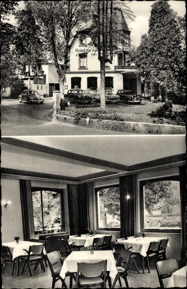 Ak Manderscheid in der Eifel Rheinland Pfalz, Hotel Zu den Burgen, Inh. B. Grandjean, Gaststube