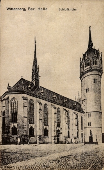Postcard Lutherstadt Wittenberg, Castle Church