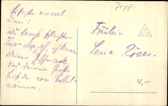 Postcard The King of the Deep and the King of the Air, Captain King, Graf Zeppelin, Liersch 4114