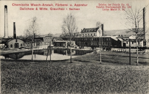 Ak Glauchau in Sachsen, Chem. Wasch-Anstalt, Färberei und Appretur Dalichow & Witte