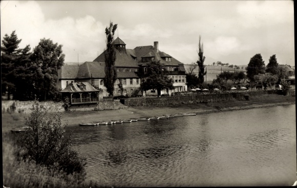 Postcard Paulsdorf Dippoldiswalde in the Eastern Ore Mountains, HO Hotel Seeblick at the Malter dam