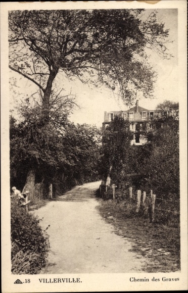 Postcard Villerville Calvados, Chemin des Graves