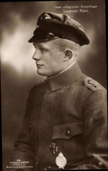 Ak Kampfflieger Leutnant Klein, Sanke 514, Jasta 10, Jagdstaffel Richthofen