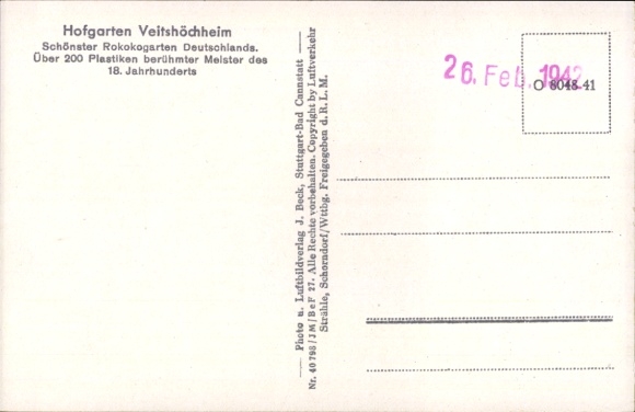 Postcard Veitshöchheim in Lower Franconia, aerial photograph