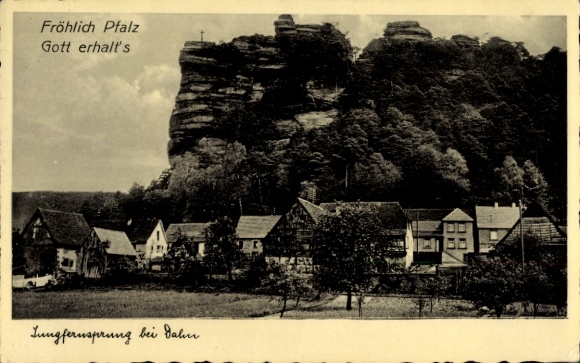 Postcard Dahn in the Palatinate, Jungfernsprung