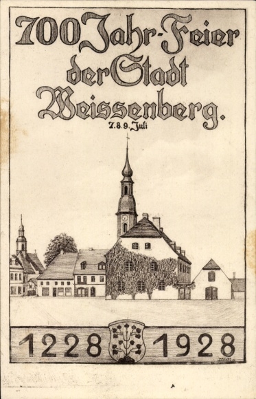 Ak Weißenberg in Sachsen, 700-Jahrfeier 1228-1928, Wappen