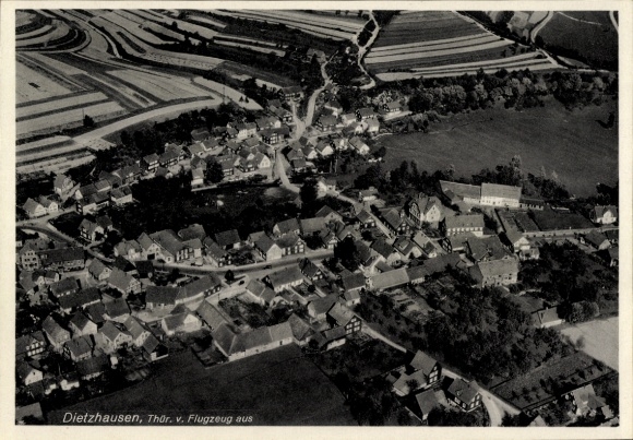 Postcard Dietzhausen Suhl in the Thuringian Forest, aerial photograph