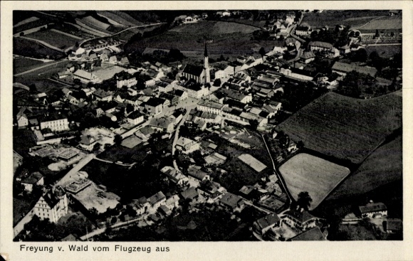 Postcard Freyung in the Bavarian Forest, aerial photograph