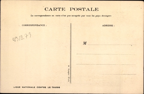 Artist Postcard Poulbot, National League against the Slums, Why don&#39;t you come to school