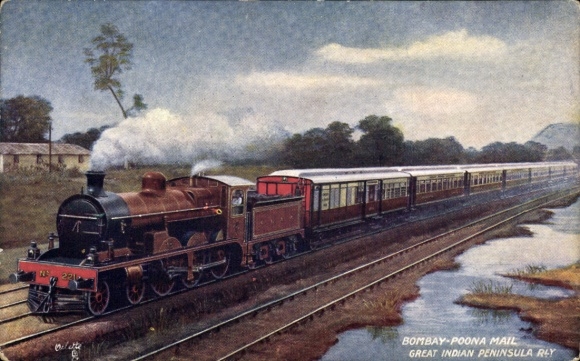 Postcard India, Bombay Poona Mail, Great Indian Peninsula Railway, Tuck No. 9329