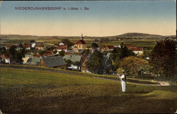 Ansichtkaart Niedercunnersdorf Kottmar in Saksen, uitzicht op de stad