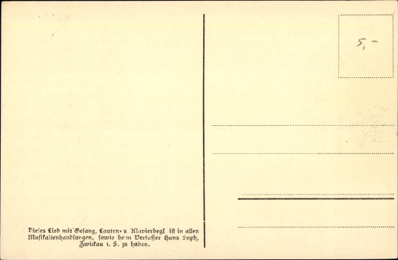 Song Postcard Soph, Hans, Da Zipp, Ore Mountain dialect No. 4, Vogel