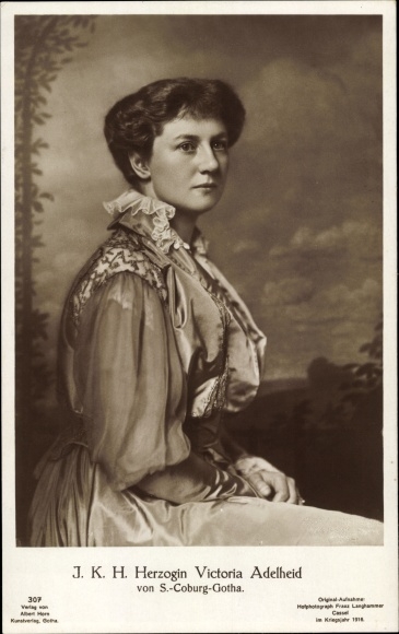 Postkaart Hertogin Victoria Adelheid van Saksen Coburg Gotha