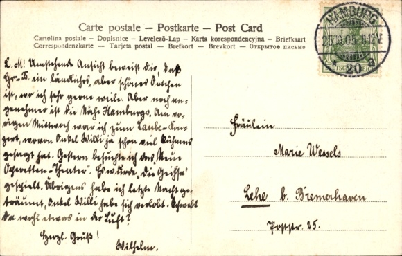 Postcard Hamburg Groß Borstel, Park am Schulweg