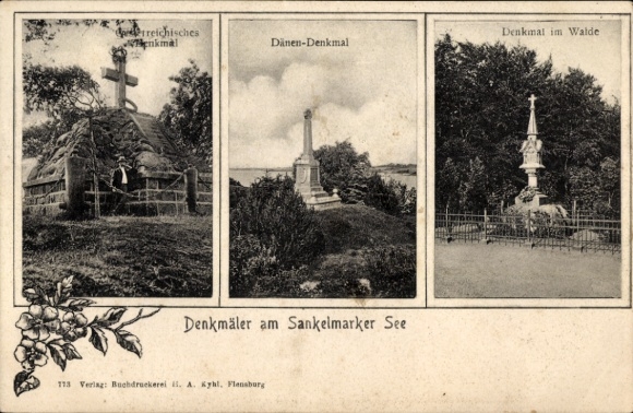Ak Sankelmark Oeversee in Schleswig-Holstein, Denkmäler am Sankelmarker See