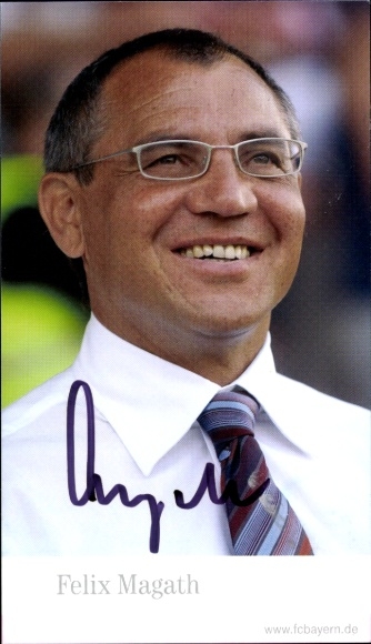 Autograph card head coach Felix Magath, FC Bavaria Munich, autograph