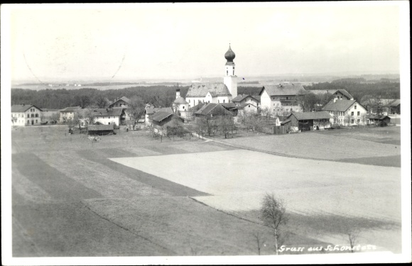Photo Postcard Schonstett in Upper Bavaria, overall view, church