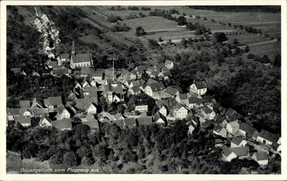 Postcard Gauangelloch Leimen in Baden, aerial photograph