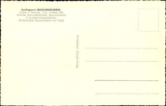 Ansichtkaart Endel Visbek in Oldenburg, Gasthaus Engelmannsbäke