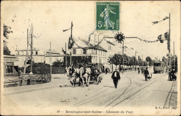 Ak Boulogne sur Seine Hauts de Seine, Chaussee du Pont