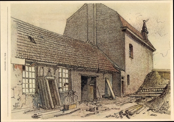 Sammelbild Zeichnung von Adolf Hitler, Unterstand in Fournes, I. WK