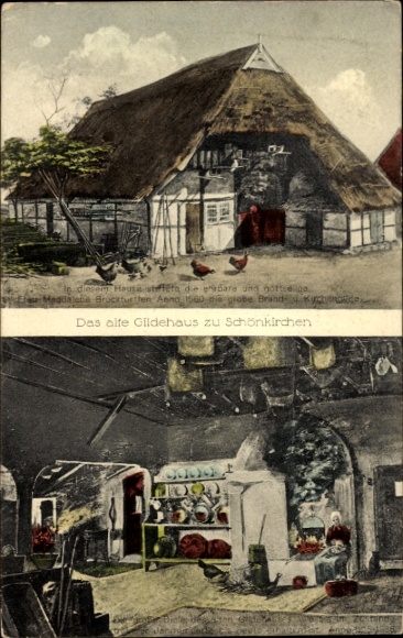 Postcard Schönkirchen in Holstein, old guild house