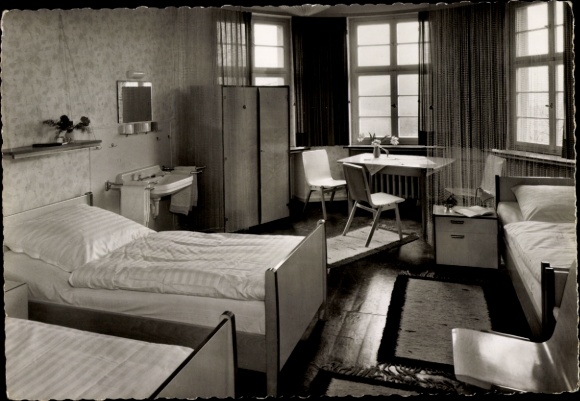 Postcard Wiehl in the Oberbergischer Kreis, mothers' convalescent home of the Evangelical Church District, interior view