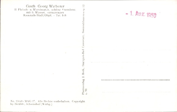 Postcard Kemnath in the Upper Palatinate, aerial photograph, Gasthof Georg Walberer