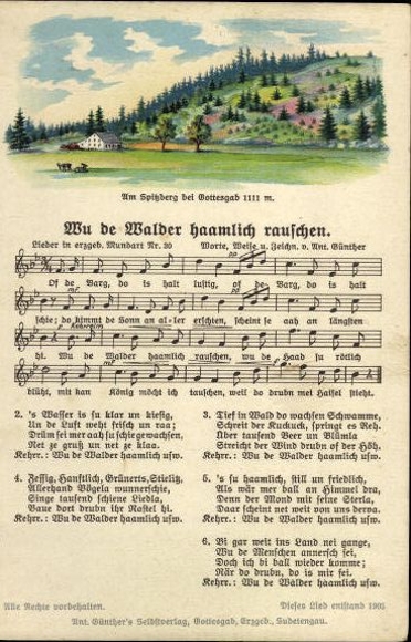 30 song cards, Anton Günther
