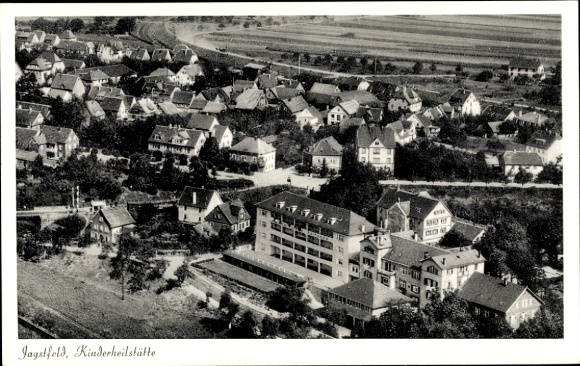 Ak Jagstfeld Bad Friedrichshall in Württemberg, Kinderheilstätte, Fliegeraufnahme