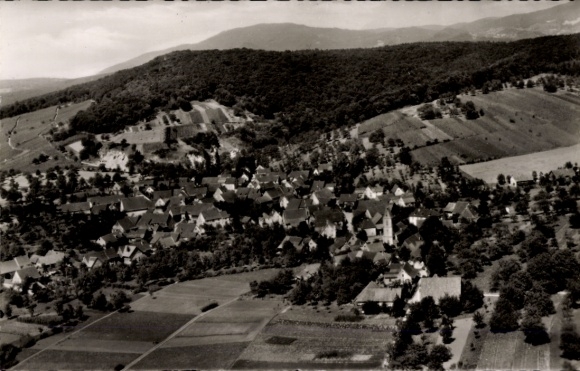 Postcard Holzen Kandern in the Black Forest Baden, aerial photograph