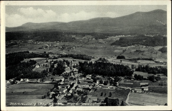 PC Oberkreuzberg Spiegelau in the Bavarian Forest of Lower Bavaria, aerial photograph of the location