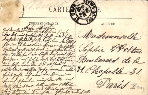 Postcard Saint Omer Pas de Calais, train station, new bridge, square