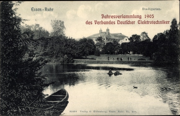 Ak Essen im Ruhrgebiet, Stadtgarten, Jahresversammlung 1905 des Verbandes Deutscher Elektrotechniker