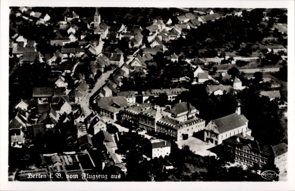 Ak Herten Rheinfelden in Baden, Fliegeraufnahme