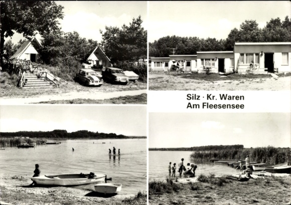 Ak Silz in Mecklenburg, Am Fleesensee, Bungalows