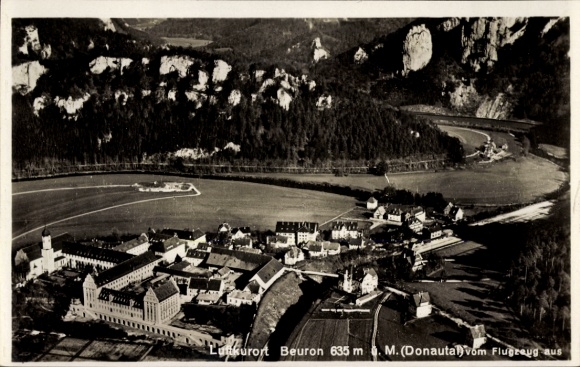 Ak Beuron an der Donau Württemberg, Fliegeraufnahme