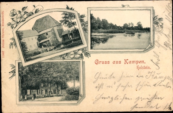 Ak Kampen Nützen in Holstein, Gasthaus, See