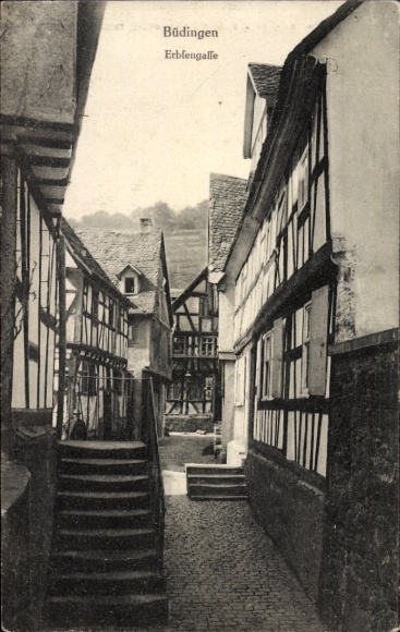 Postcard Büdingen in Hessen, Erbsengasse