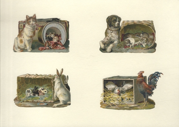 4 wafers animals and their baby animals, each approx. 6.5 x 10 cm