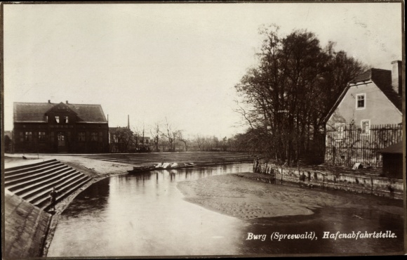 Ak Burg im Spreewald, vertrekpunt haven