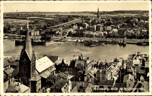 PC Flensburg in Schleswig Holstein, Panorama, Jürgensby, Church