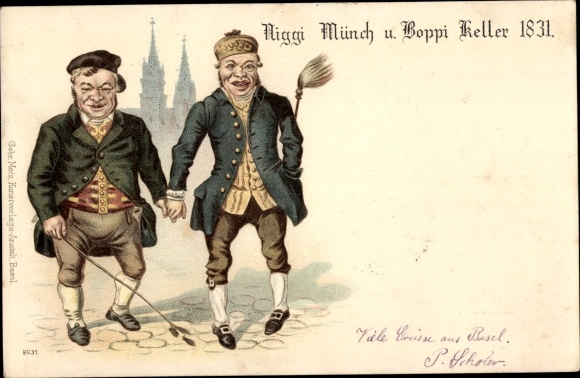 lito Bâle Basel City Szwajcaria, Niggi Münch i Boppi Keller 1831