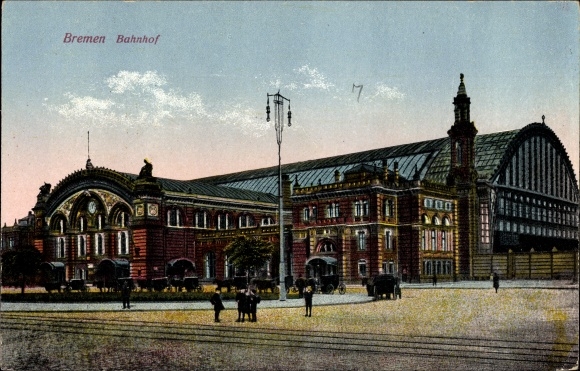 Ak Hansestadt Bremen, Ansicht vom Bahnhof, Straßenseite