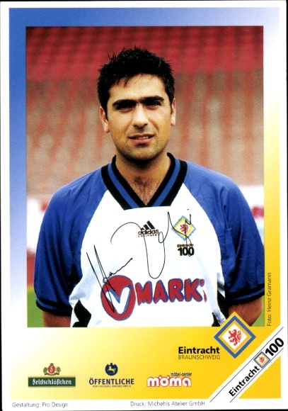 Autograph card physiotherapist Hassan Rezai-Asl, Eintracht Braunschweig, autograph