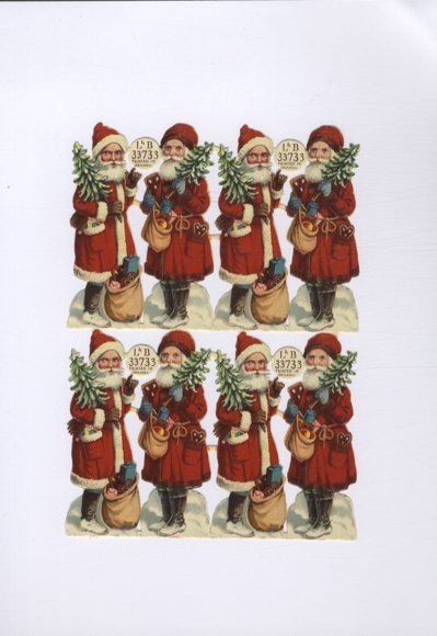 Wafer complete block L&B 33733, Santa Claus, Christmas trees, gifts, approx. 19 x 13.5 cm