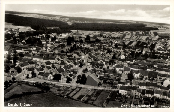 Ak Ensdorf an der Saar, Luftaufnahme