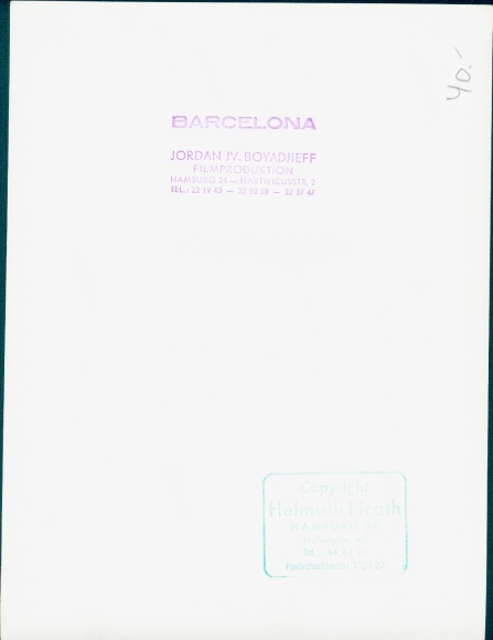 Photo film scene Barcelona, portal, courtyard, FRG 1952, Jordan J. von Boyadjieff