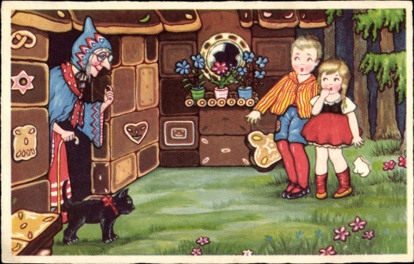 KP Jaś i Małgosia, czarownica, czarny kot, piernik